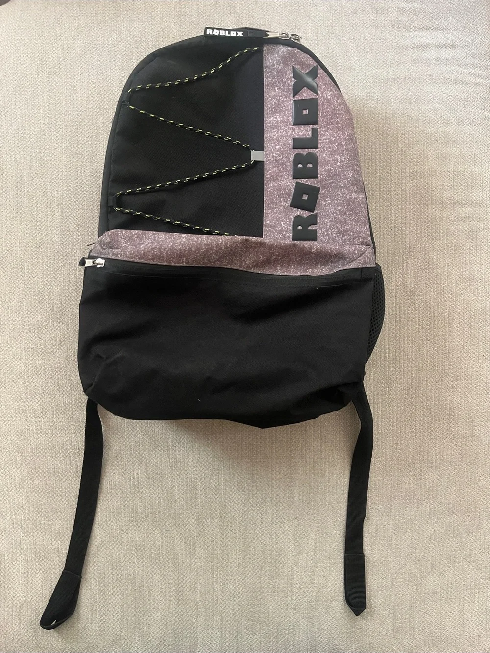Bioworld Black and Pink Glitter Roblox Kids Backpack